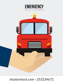 Emergency design over white background, vector illustration.