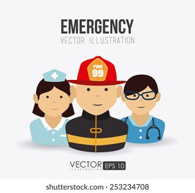 Emergency design over white background, vector illustration.