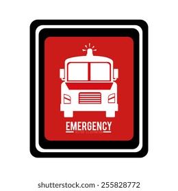 Emergency design over white background.
