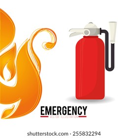 Emergency design over white background.