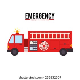 Emergency design over white background.