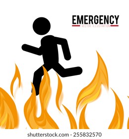 Emergency design over white background.