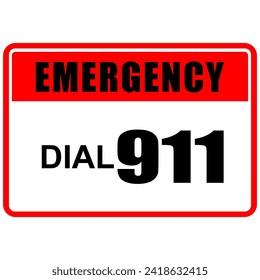 Emergencia, dial 911, vector sticker