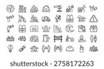Emergency and disaster response icons: safety and aid symbols