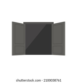 Emergency door icon. Flat illustration of emergency door vector icon isolated on white background