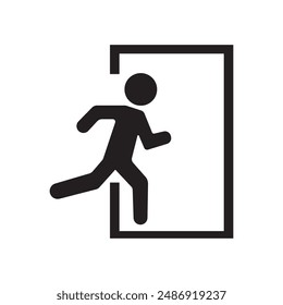 emergency door icon vector illustration design template