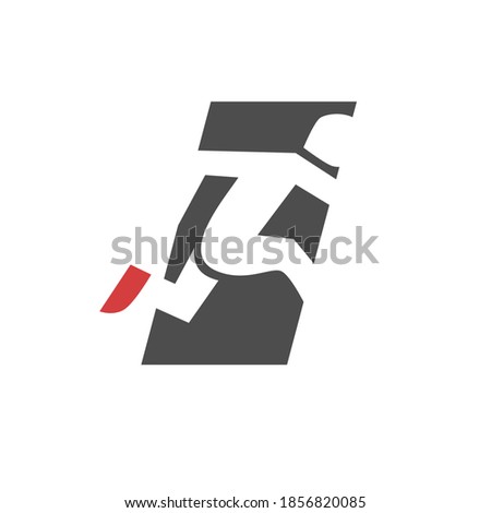Emergency Door Logo Escape Logo Concept People Running out Negative Space illustration