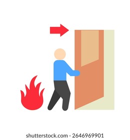 Emergency Drill flat color, mini illustration icon. use for modern concept, print, UI, UX kit, web and app development. Vector related to risk management, business, finance.

