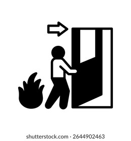 Emergency Drill glyph, mini illustration icon. use for modern concept, print, UI, UX kit, web and app development. Vector related to risk management, business, finance.

