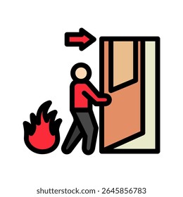 Color del contorno del taladro de emergencia, mini icono de ilustración. uso para el concepto moderno, impresión, interfaz de usuario, kit de UX, Web y desarrollo de App. Vector relacionado con la gestión de riesgos, negocios, finanzas.

