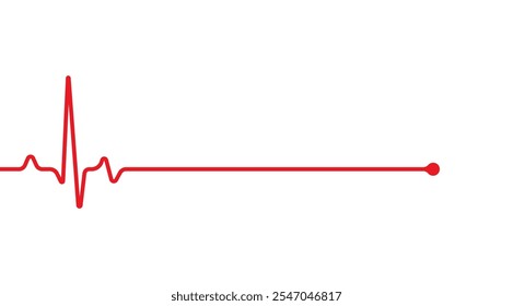 Emergency ekg monitoring. Red heart pulse. Heart beat. Electrocardiogram