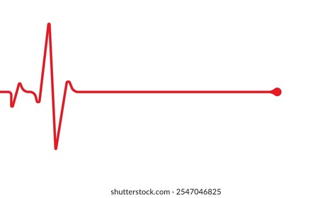 Emergency ekg monitoring. Red heart pulse. Heart beat. Electrocardiogram