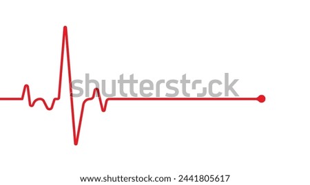 Emergency ekg monitoring. Red heart pulse. Heart beat. Electrocardiogram