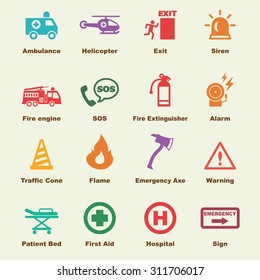 emergency elements, vector infographic icons