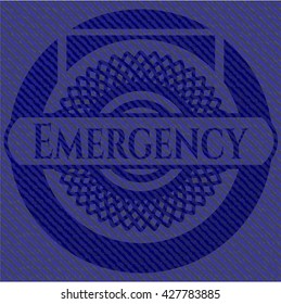 Emergency emblem with jean texture