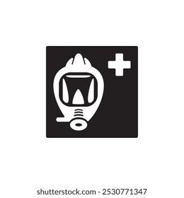 emergency escape breathing device icon symbol sign vector