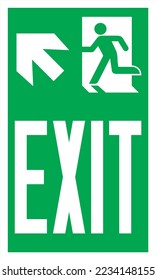 Notfall-Evakuierungssignatur ISO-Standard links verlassen.
Verwendung von Piktogrammen in Übereinstimmung mit NFPA 170