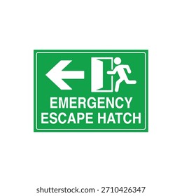 NOTFALL ESCAPE HATCH Location Marker - Obligatorische Egress Point Signage Vector File-Vorlage
