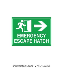 NOTFALL ESCAPE HATCH Location Marker - Obligatorische Egress Point Signage Vector File-Vorlage