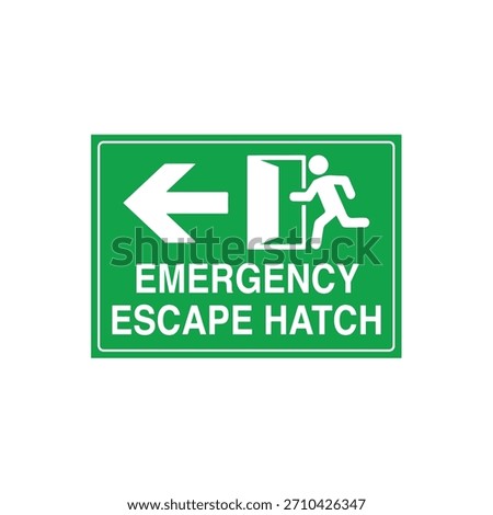 EMERGENCY ESCAPE HATCH Location Marker - Mandatory Egress Point Signage Vector File Template
