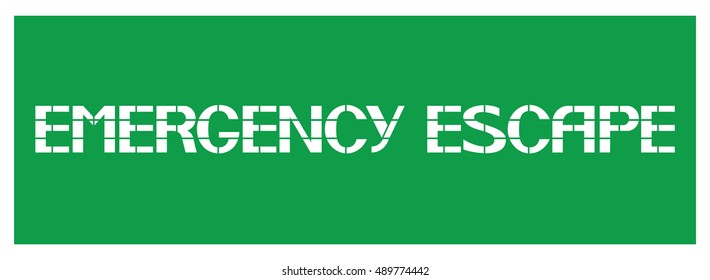 Emergency escape sign.