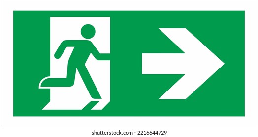 Emergency Escape Sign Symbols Exit routes In Compliance with International Way guidance NFPA 170 Right