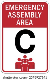 Señal del área de montaje de evacuación de emergencia