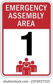 Emergency evacuation assembly area sign