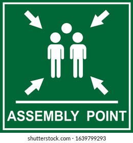 Emergency Evacuation Assembly Point Icon Stock Vector (Royalty Free ...