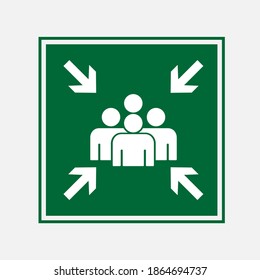 Emergency Evacuation Assembly Point Sign Vector Stock Vector (Royalty ...