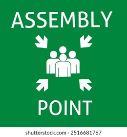 Emergency evacuation assembly point sign. Assembly point icon. Safety Signs. Evacuation Plan. Vector illustration