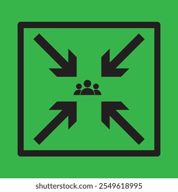 Emergency evacuation assembly point sign isolated vector illustration.