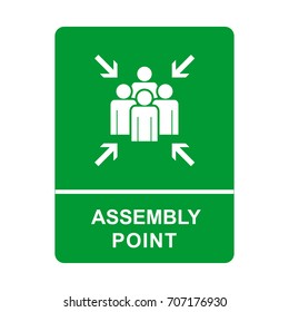 Emergency Evacuation Assembly Point Sign Vector Stock Vector (Royalty ...