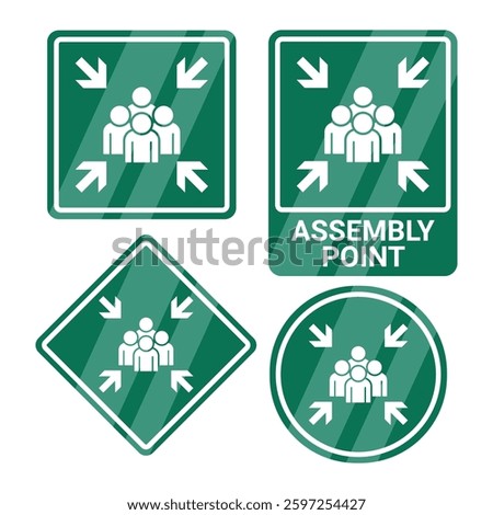 Emergency Evacuation Assembly Point Sign Vector Illustration