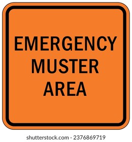 Señal del área del punto del punto del depósito de evacuación de emergencia