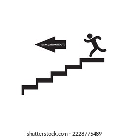 emergency evacuation route icon vector symbol design
