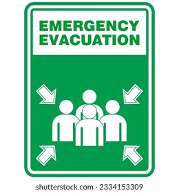 Emergency Evacuation, sign and label vector