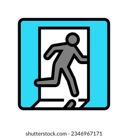 emergency exit alert color icon vector. emergency exit alert sign. isolated symbol illustration
