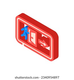 emergency exit alert isometric icon vector. emergency exit alert sign. isolated symbol illustration