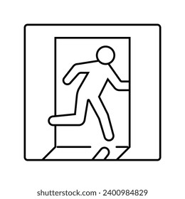 emergency exit alert line icon vector. emergency exit alert sign. isolated contour symbol black illustration