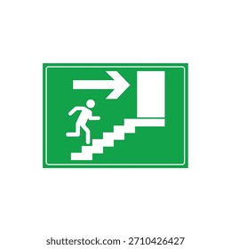 EMERGENCY EXIT [Arrow Right] Standard Directional Egress Sign - Clear Path Indication for Escape Vector File