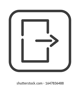 Icono de la línea negra de salida de emergencia. Navegación pública. Pictograma para página web, aplicación móvil, promoción. Elemento de diseño GUI de UI UX. Trazo editable.