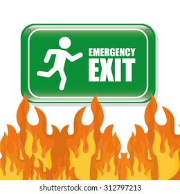 Emergency exit digital design, vector illustration 10 eps graphic
