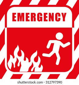 Emergency exit digital design, vector illustration 10 eps graphic