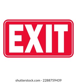 Emergency exit direction. Safe condition sign on white background.