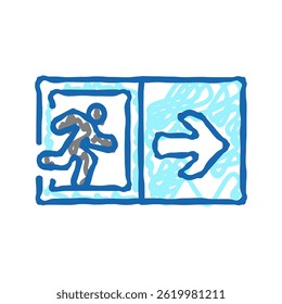 emergency exit doodle icon sketch vector. emergency exit sign. isolated symbol illustration