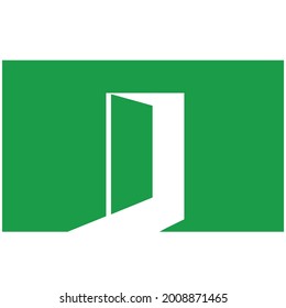Emergency exit door. Fire exit emergency door, safe exit.Safety and warning sign. Vector design eps 10.