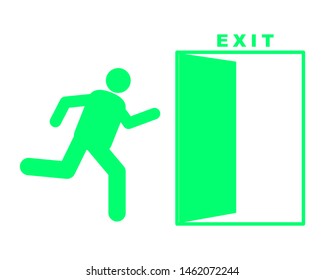 Emergency exit door icon design  Vector illustration.
