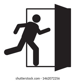 Emergency exit door icon design.  Vector illustration.