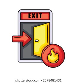 Emergency exit door icon design. Vector design
